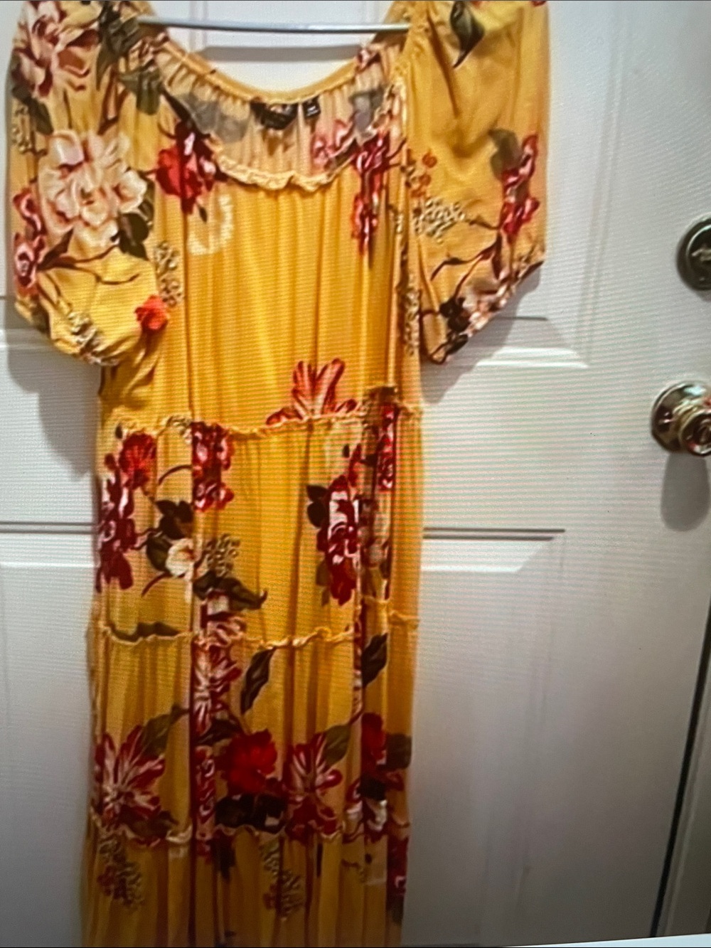 Mlle Gabrielle Yellow Floral Off-Shoulder Maxi Dress